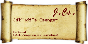 Jónás Csenger névjegykártya